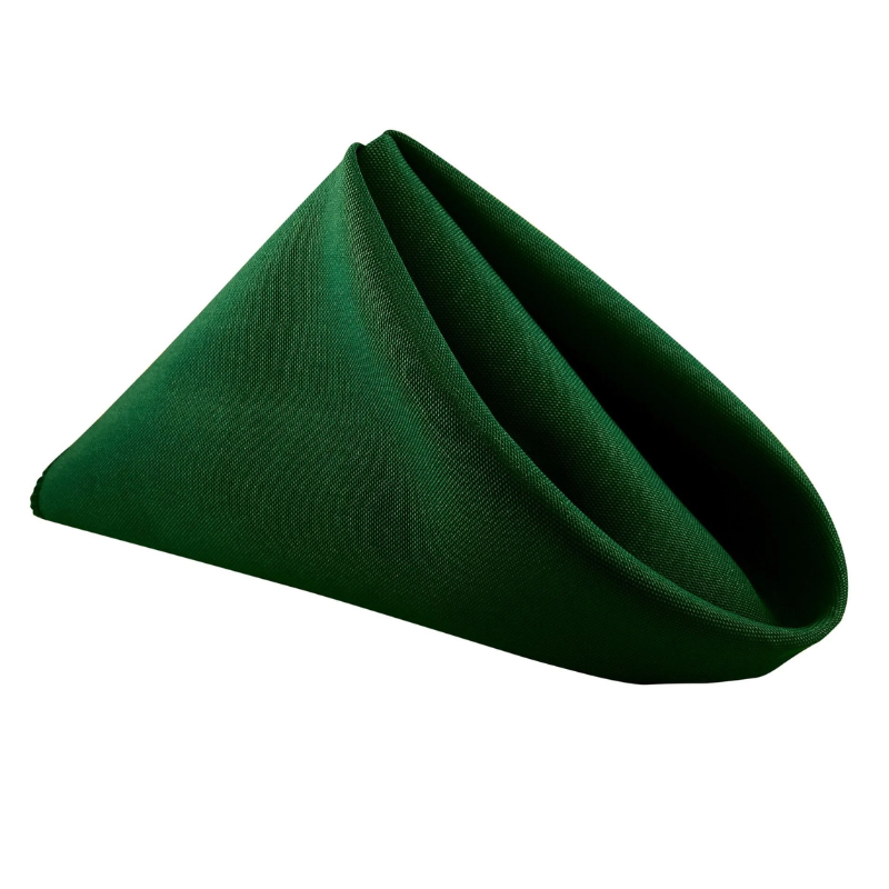 17X17 Emerald Green Polyester Linen Napkins 