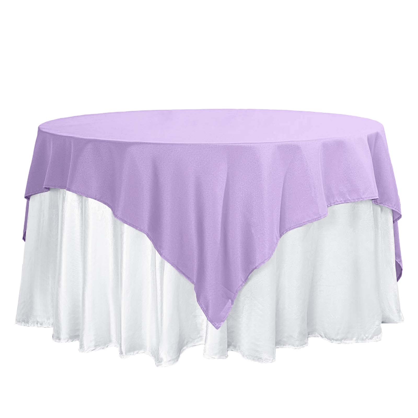 72x 72 Lavender Overlay Tablecloth Polyester