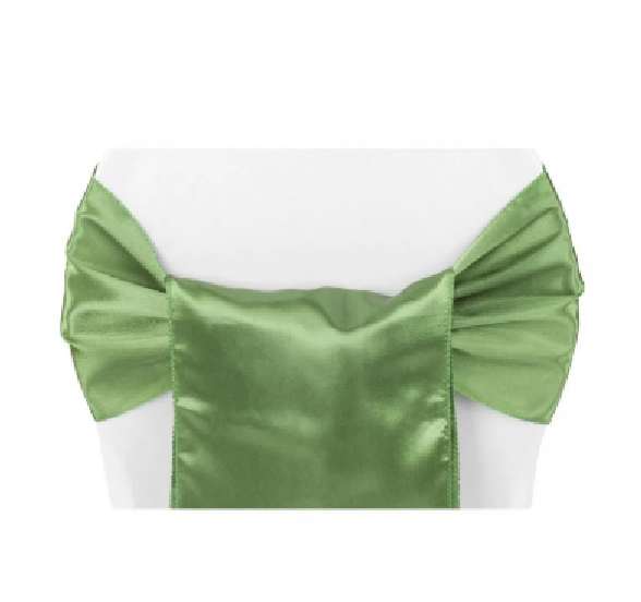 Moss Green Satin Chair Sash