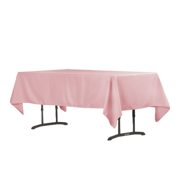 60x102 Dusty Rose Polyester Rectangular Tablecloth