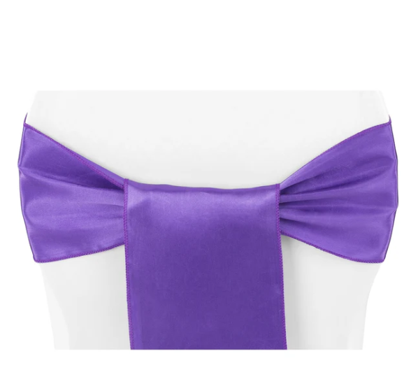 Purple Satin Chair Sash