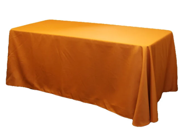 90x156 Rectangular Oblong Premium Polyester Tablecloth Burnt Orange