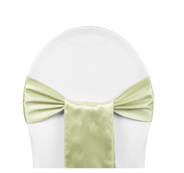 Standard Satin Chair Sash - Sage Green