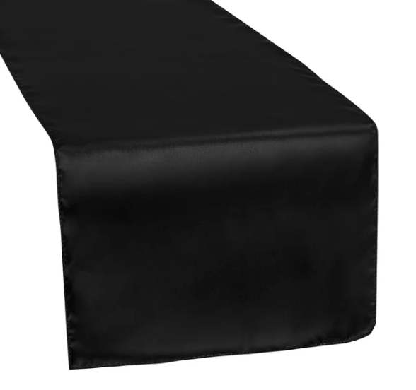 Black Satin Table Runner