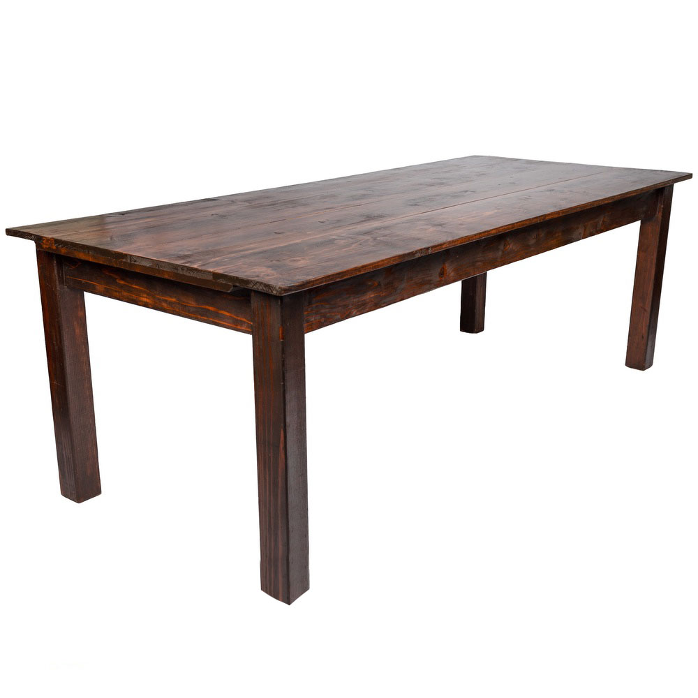 8ft Wooden Farm Table 