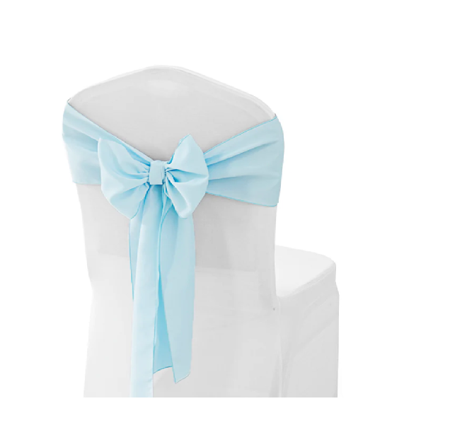 Light Blue Polyester Chair Sash