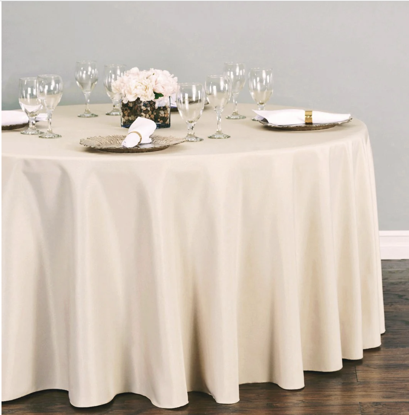 120 inch Round beige Tablecloth