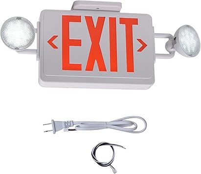 Emergency Exit Sign with Lights Battery backup