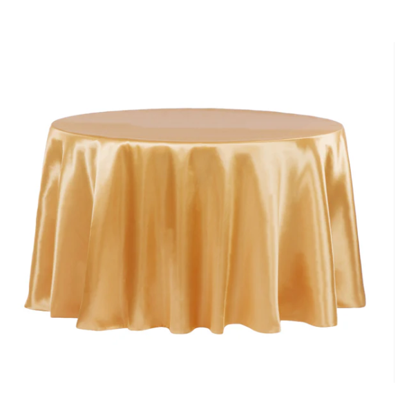 120 Round SATIN Gold Tablecloth