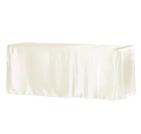 90x156 Rectangular Satin ivory