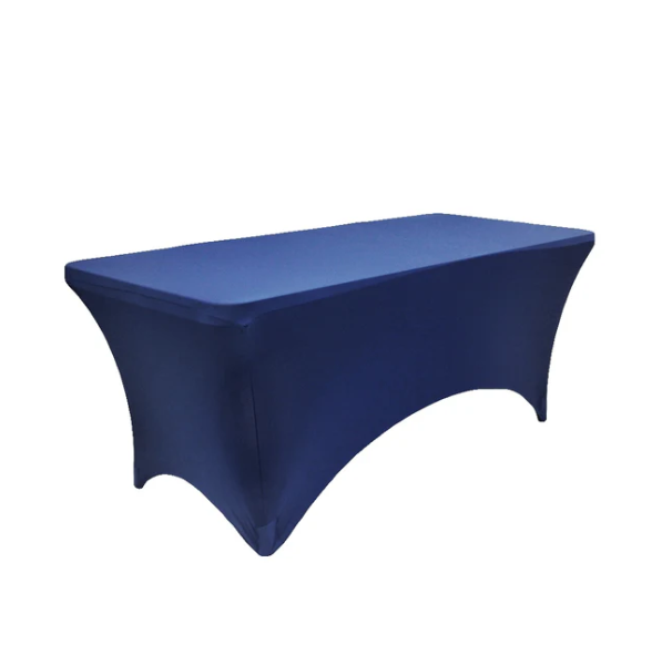 6 Ft Navy Blue Rectangular Spandex Table